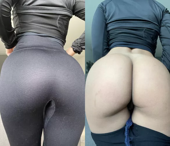do you like my ass in my yoga pants or off? :)