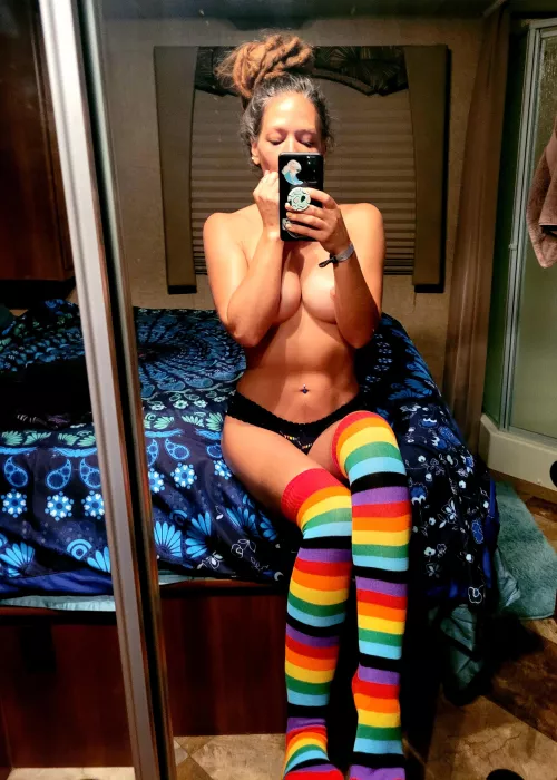 Do you like my socks? My friends gave them to me! (F) (33)
