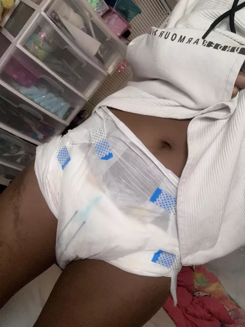 do you like wearing a hoodie and diaper together like this? 😊