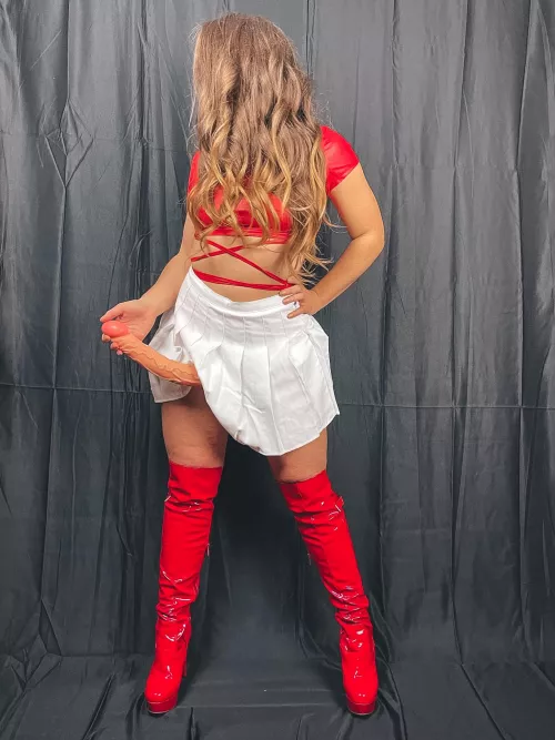 Do you like what I’m hiding under my skirt? Could your hole fit this monster? 😋😏 [domme] [oc]