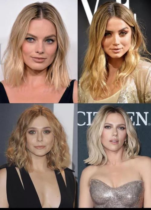 Dominate me as one of these hotties. Margot Robbie, Ana De Armas, Elizabeth Olsen, Scarlett Johanson