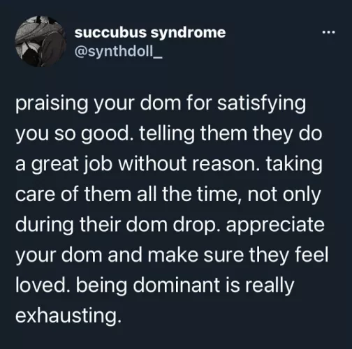 Doms are HOOMAN too, please appreciate us🥺💗