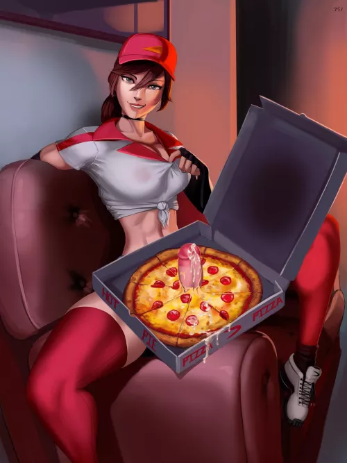 Don't be shy, you did order this pizza, no?. (Aka6)