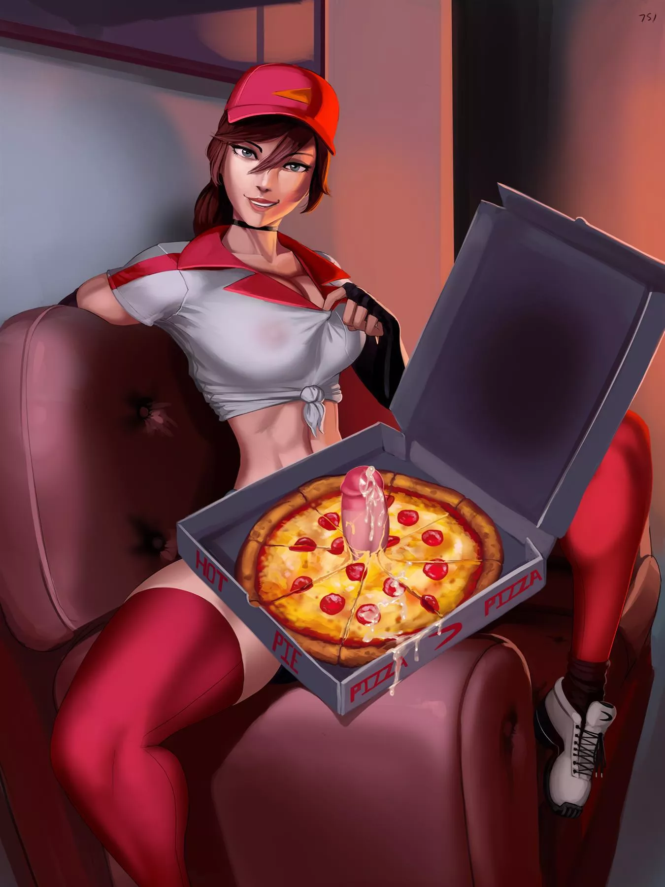 Don't be shy, you did order this pizza, no?. (Aka6)