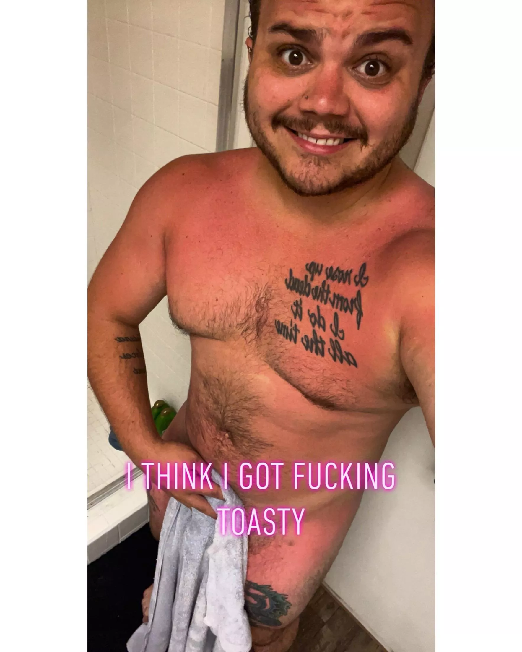 Don’t forget sunscreen. Anybody want to rub some aloe on me. I’d appreciate it. Don’t forget sunscreen. Anybody want to rub some aloe on me. I’d appreciate it.