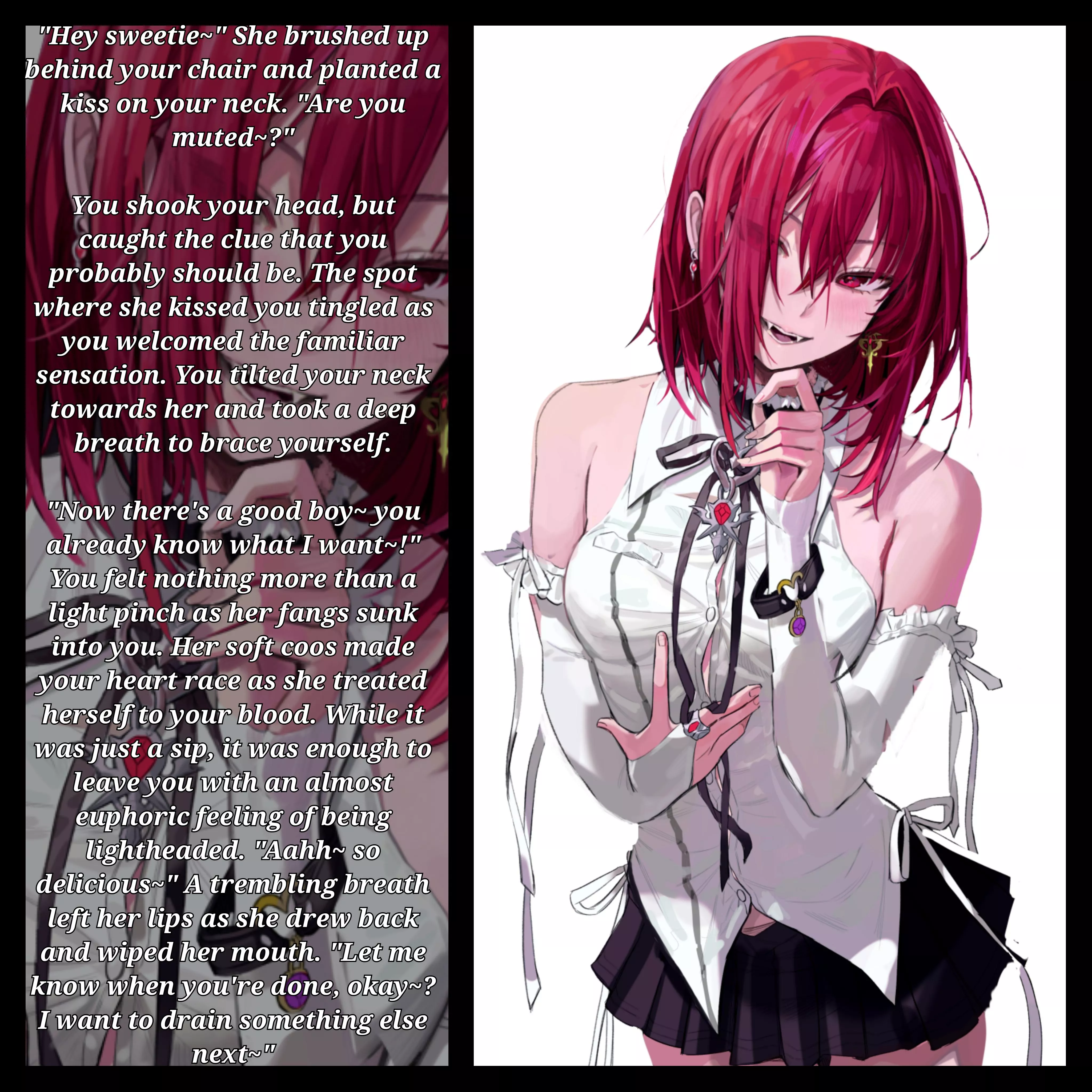 Don't keep your vampire gf waiting~ [Loving] [Femdom] [Vampire] [slight blood play] [implied sex]