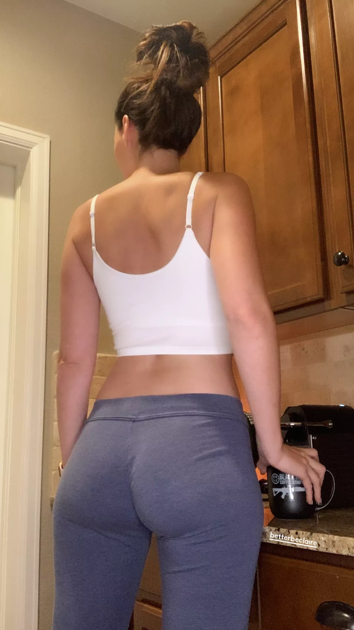 Don't mind me propping up my phone to take a picture of myself making coffee.