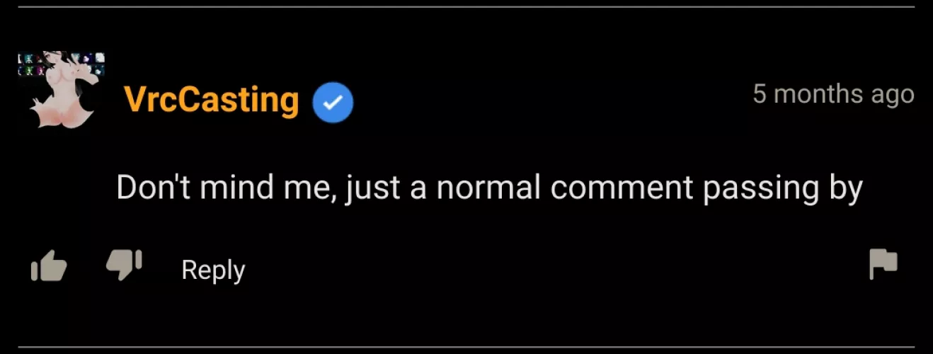 don't mind this very normal comment