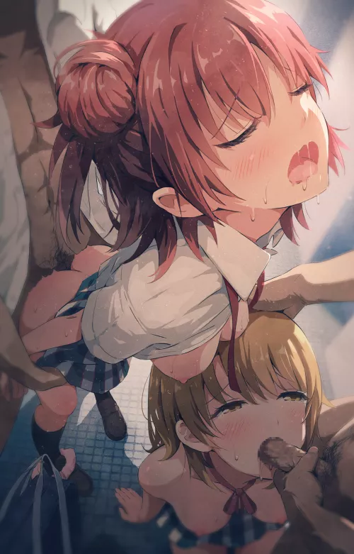 Double schoolgirl action