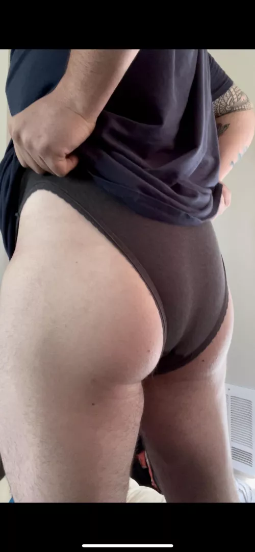 Dressed up in panties today, they make my ass look soo good π