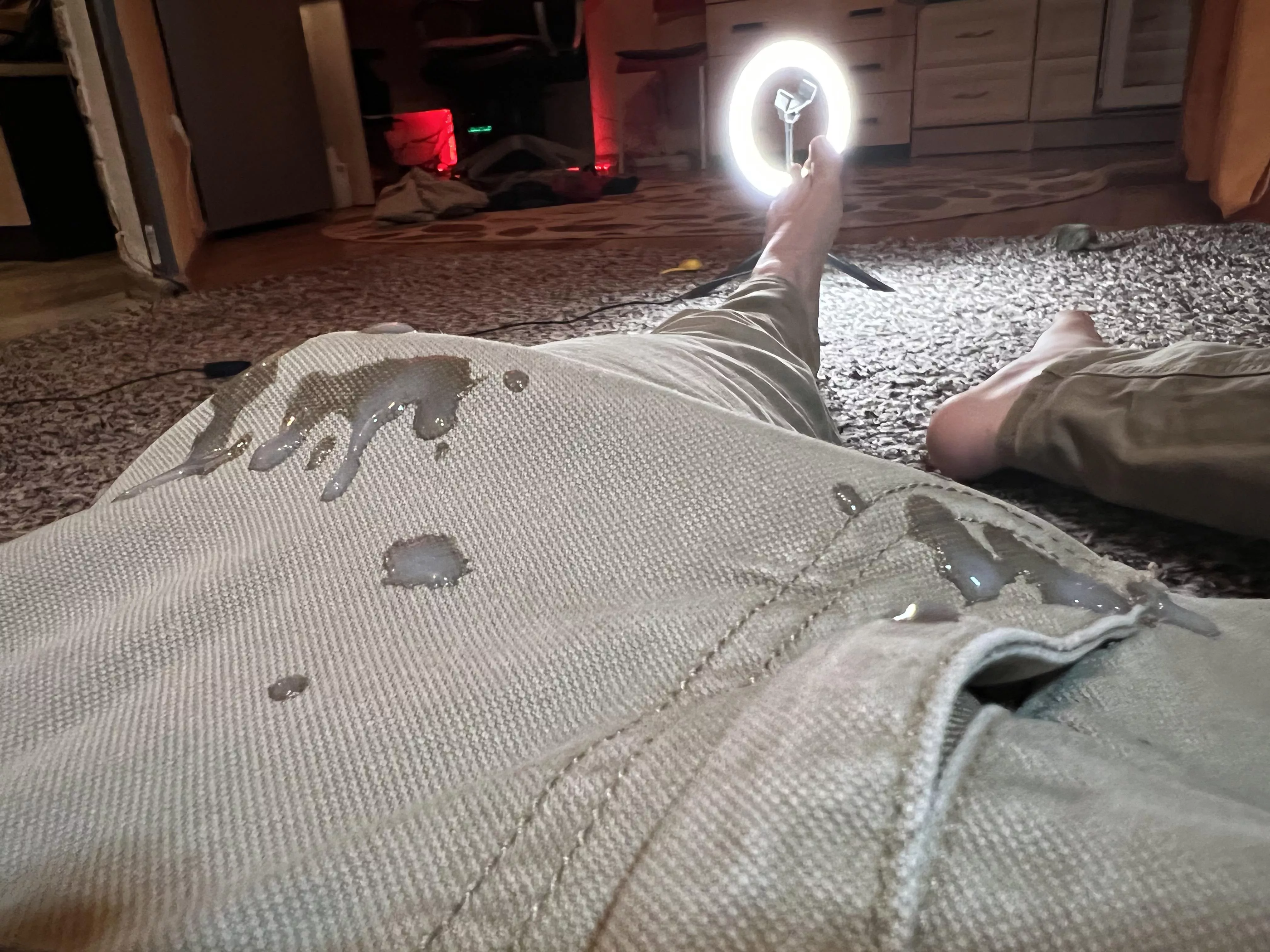 During filming, my partner could not resist and cum on my pants ππ¦ During filming, my partner could not resist and cum on my pants ππ¦