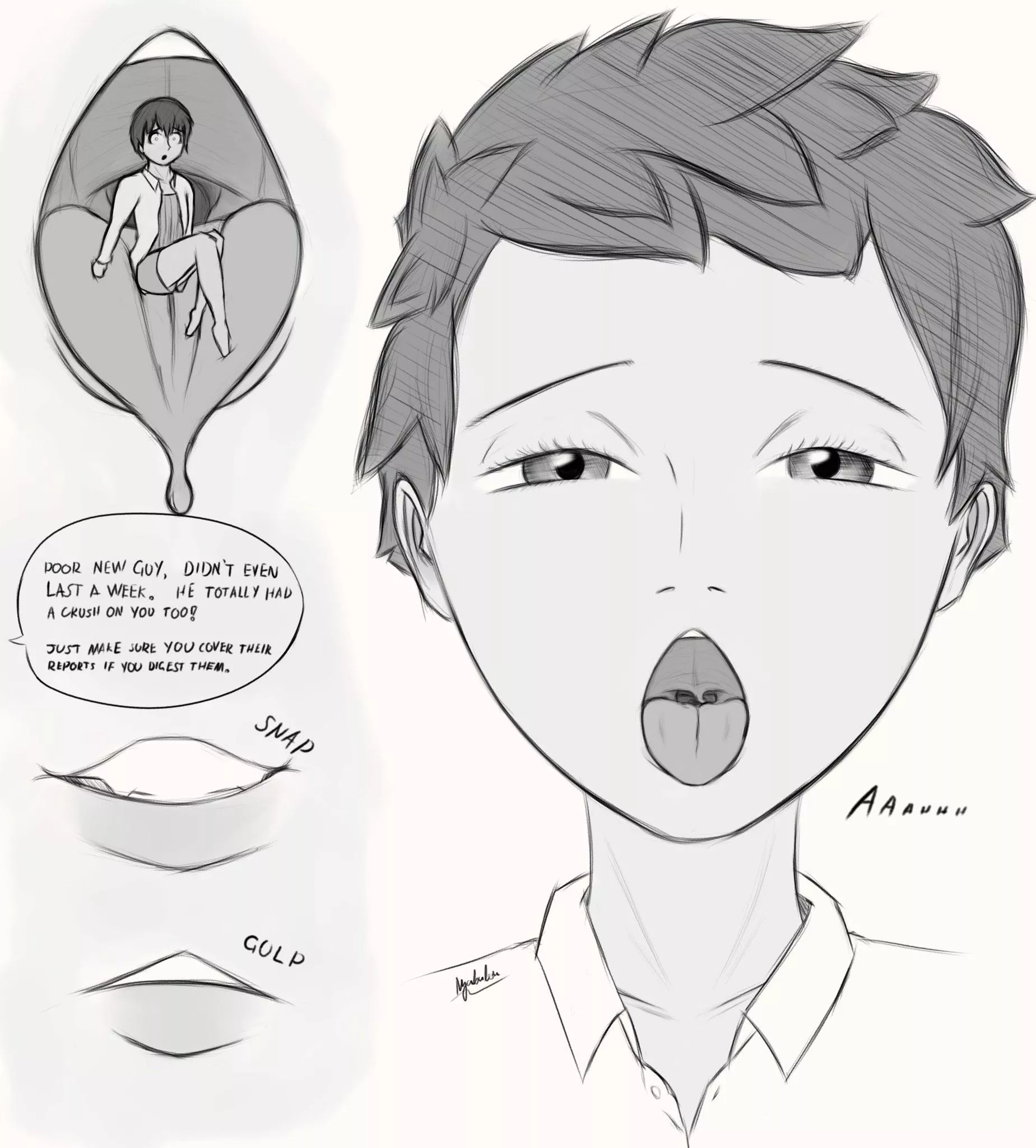 Eaten on the Job (Nyabulon) [F/M] [macro/micro] [unwilling] [mawshot]