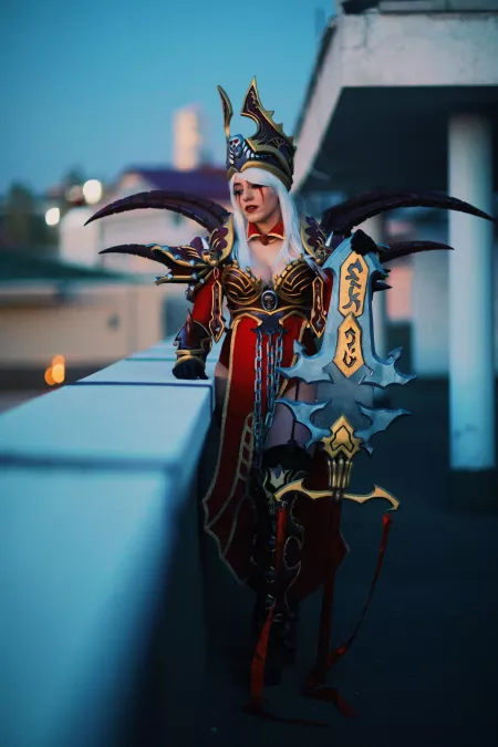 Ebon Blade Whitemane designed by zachfisherart and also I liked this one so cosplayed by me tehee 🥳