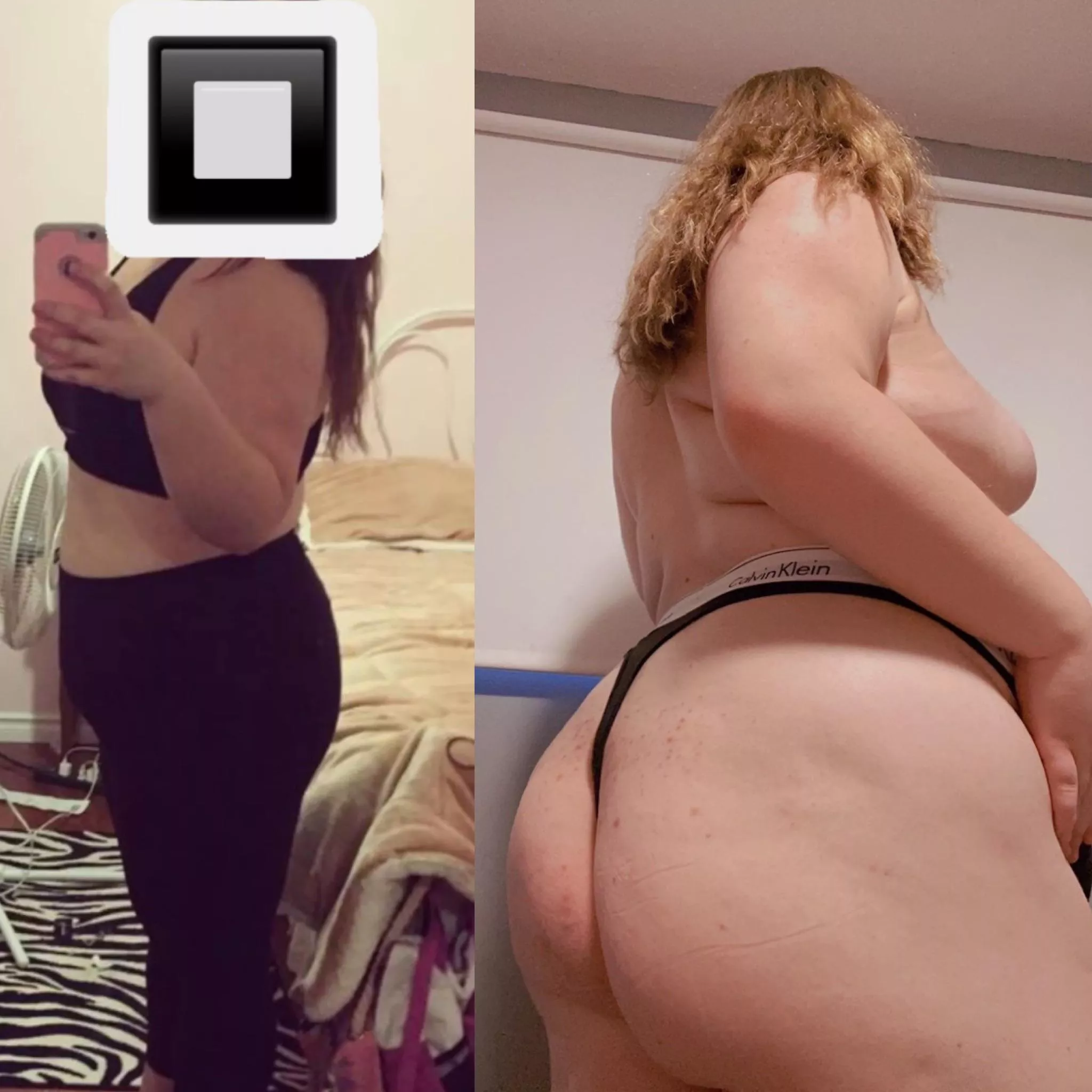 ED vs. normal eating… at least i gained weight in my ass too 😉 +45 lbs
