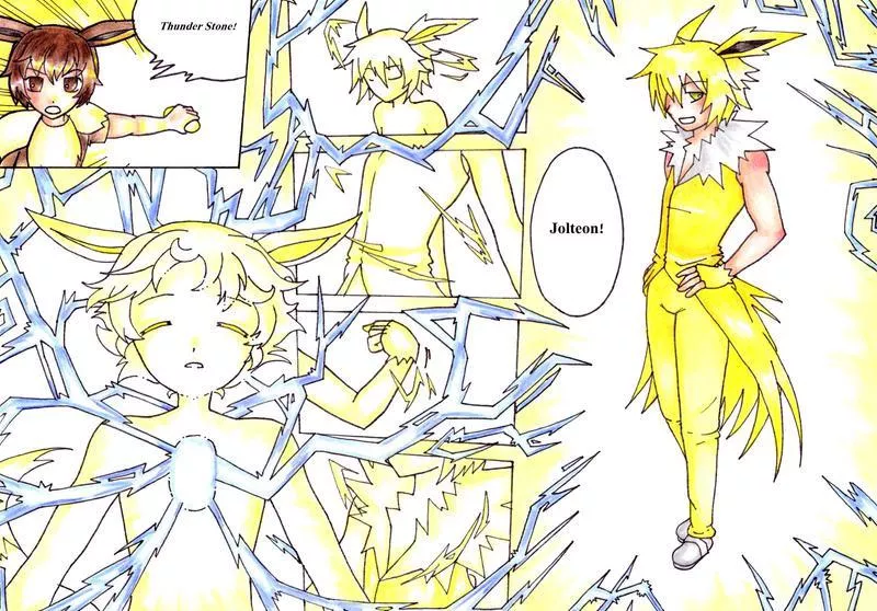 Eevee evolves to Jolteon by nya-nannu
