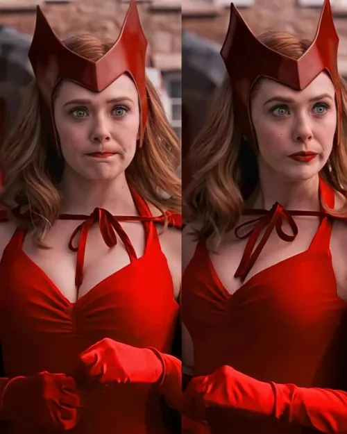 Elizabeth Olsen looks even more fuckable in red than she already is