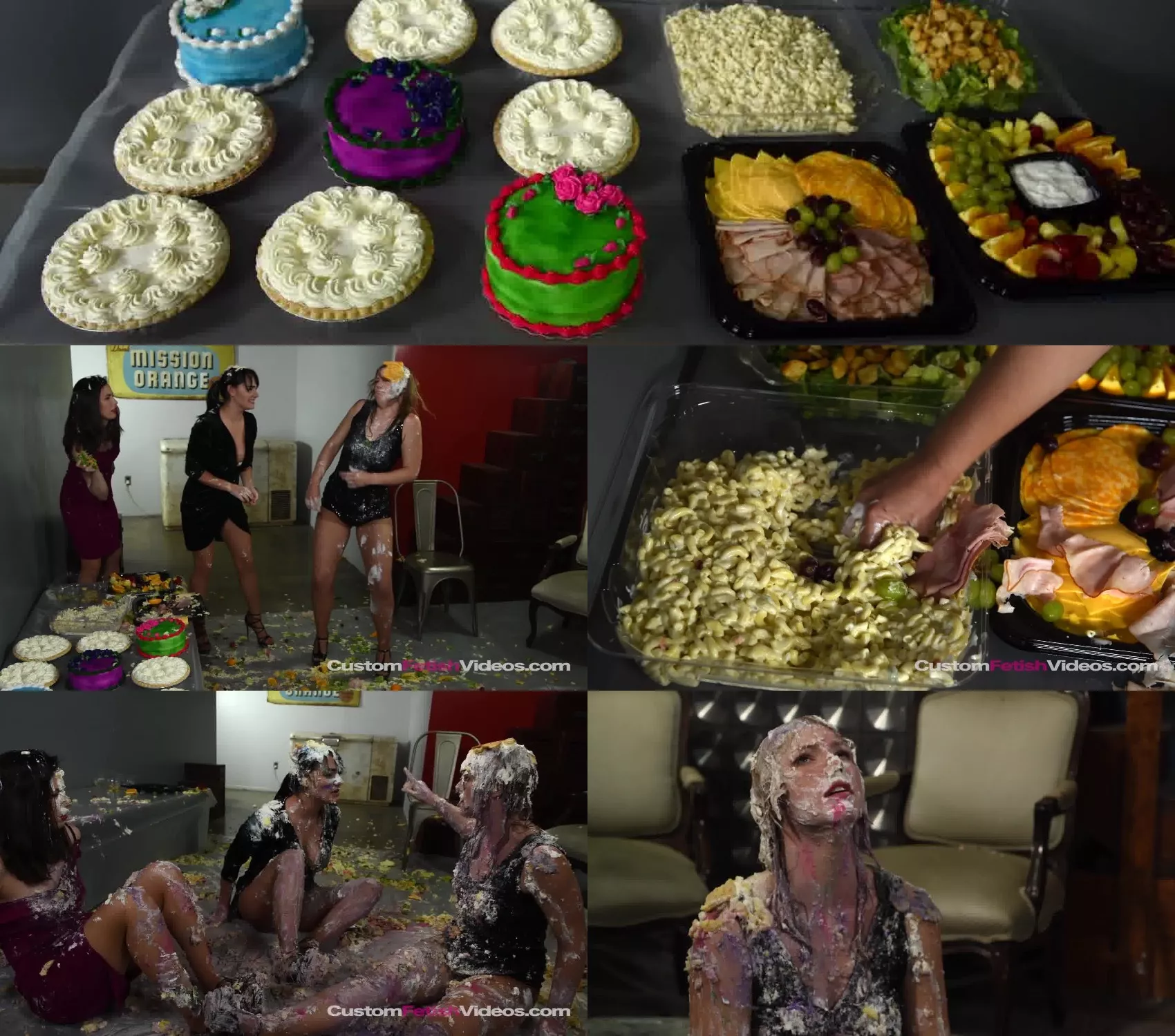 Ella's neighbors start a food fight and waste her entire buffet Ella's neighbors start a food fight and waste her entire buffet