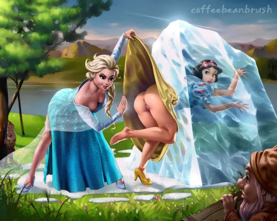 Elsa x Snow White (CoffeeBeanBrush) [Frozen, Snow White]