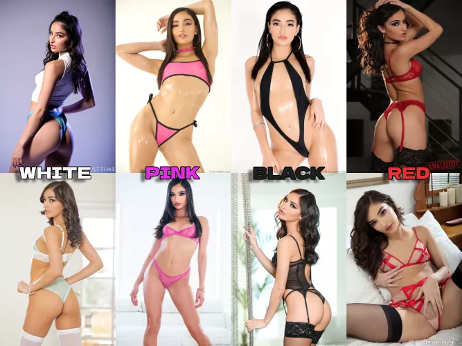 Emily Willis: Pick her colored outfit for each day of the work week, with her wearing your favorite on Friday.