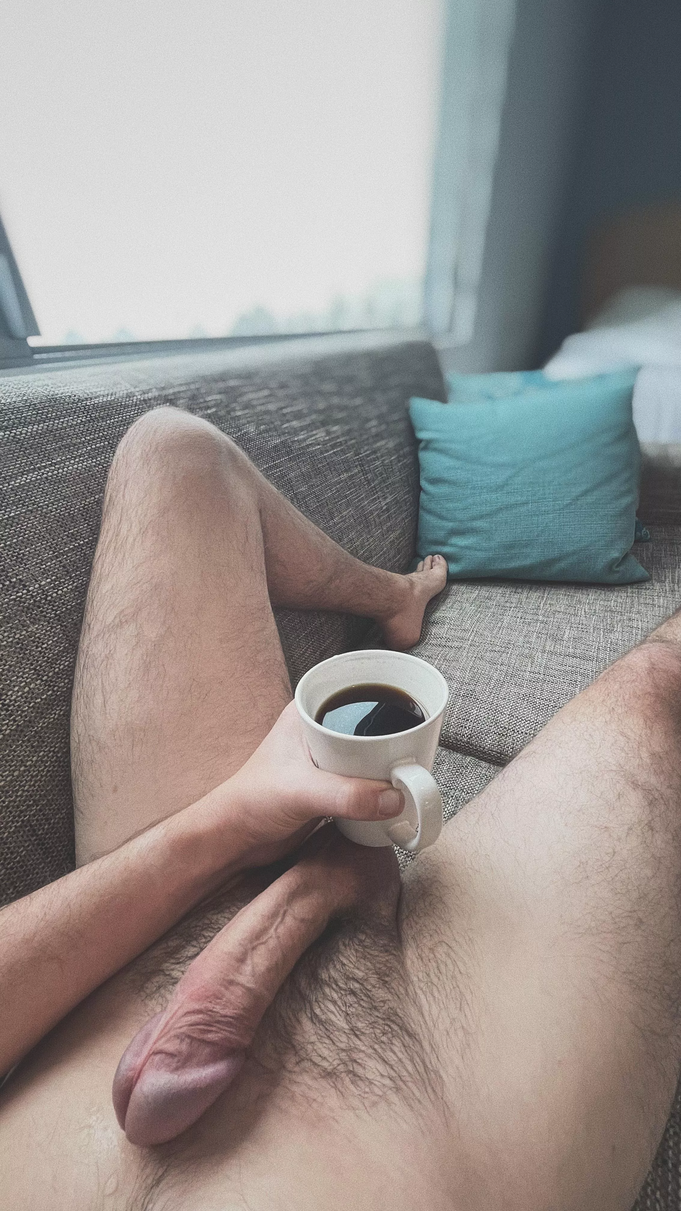 Enjoying a cup of joe while the snow falls ☕️