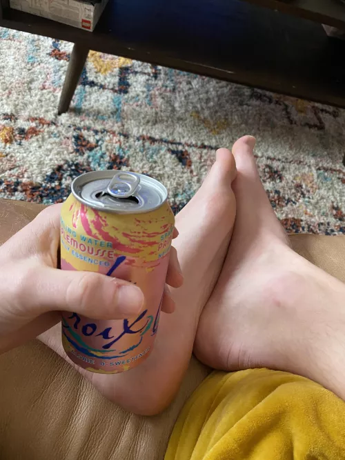 Enjoying my La Croix that I got sent from a sub.