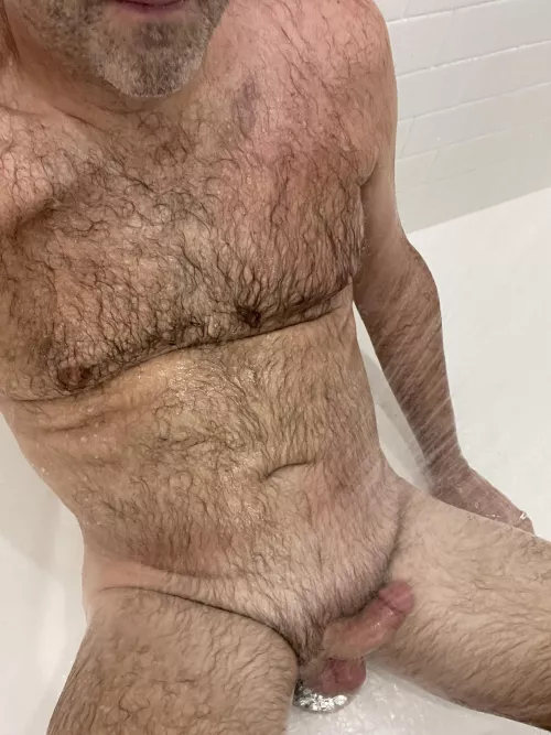 Enjoying my rain shower!