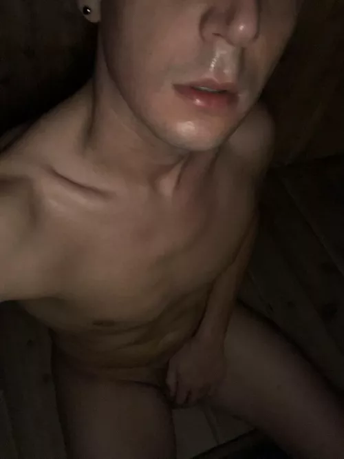 Enjoying the sauna