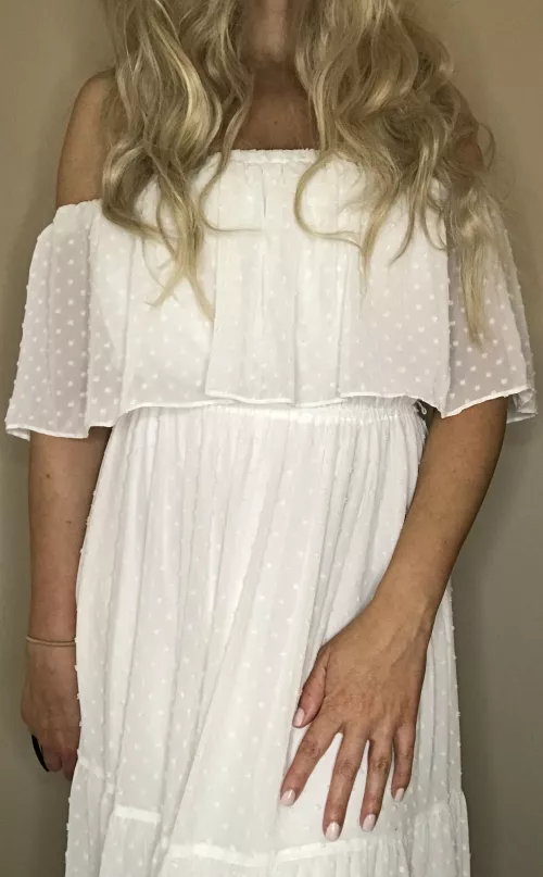 Enjoying this new comfortable white dress