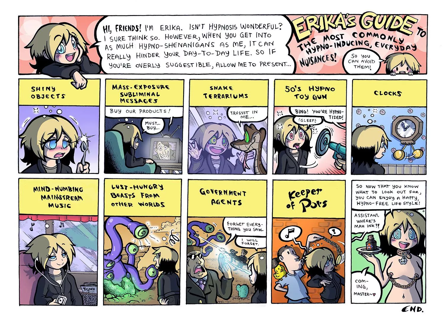 Erika’s guide to hypnosis (i don’t know artist)