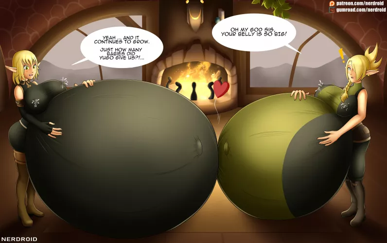 Evangelyne and Cleophee pregnant - Wakfu - Commission made by me(NerDroid)