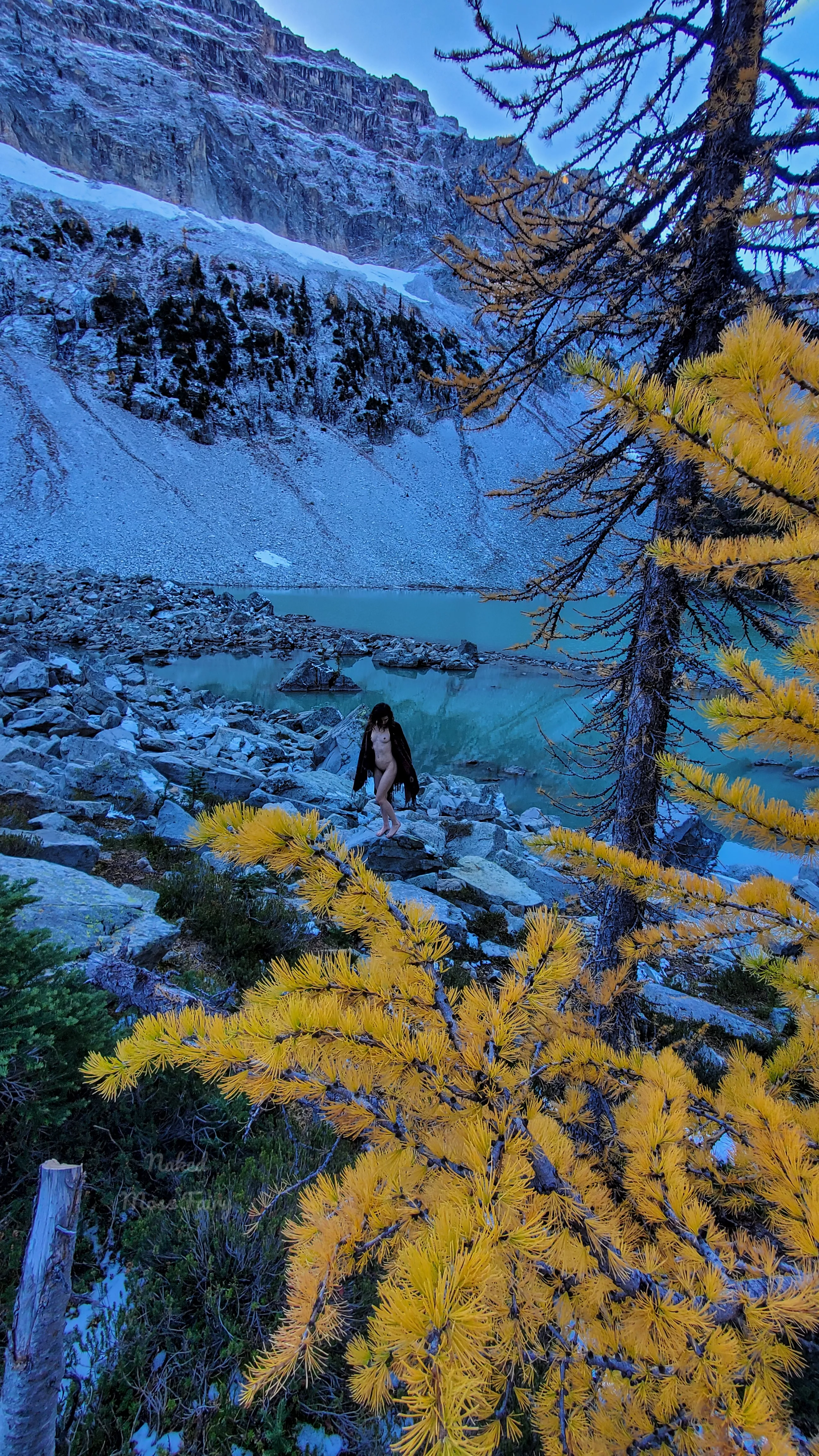 Even though it was freezing, I had to get naked with the Golden Larches!ππ Even though it was freezing, I had to get naked with the Golden Larches!ππ