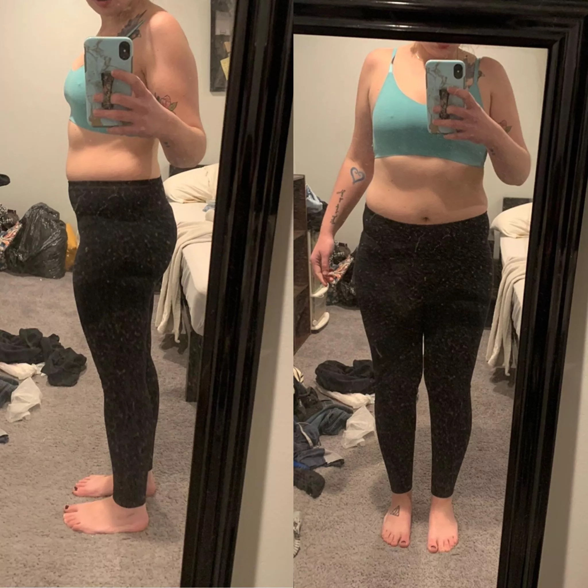 F/ 5’4”/152 - Just got myself a personal trainer. I started 3 weeks ago, 2 days a week. I did weigh myself today and lost 8 lbs, which is great but how long did it take to see the results? Some words of advice would be great!