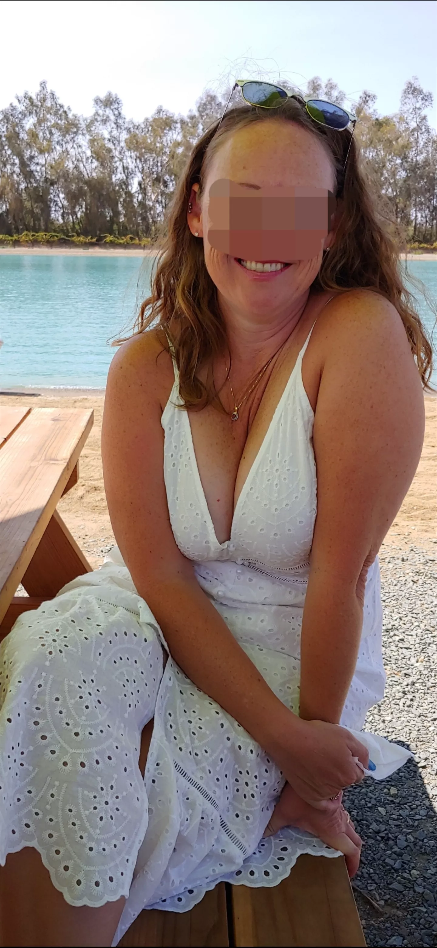 (F) No bra. No panties. Always ready to show a little more to the right guy(s).