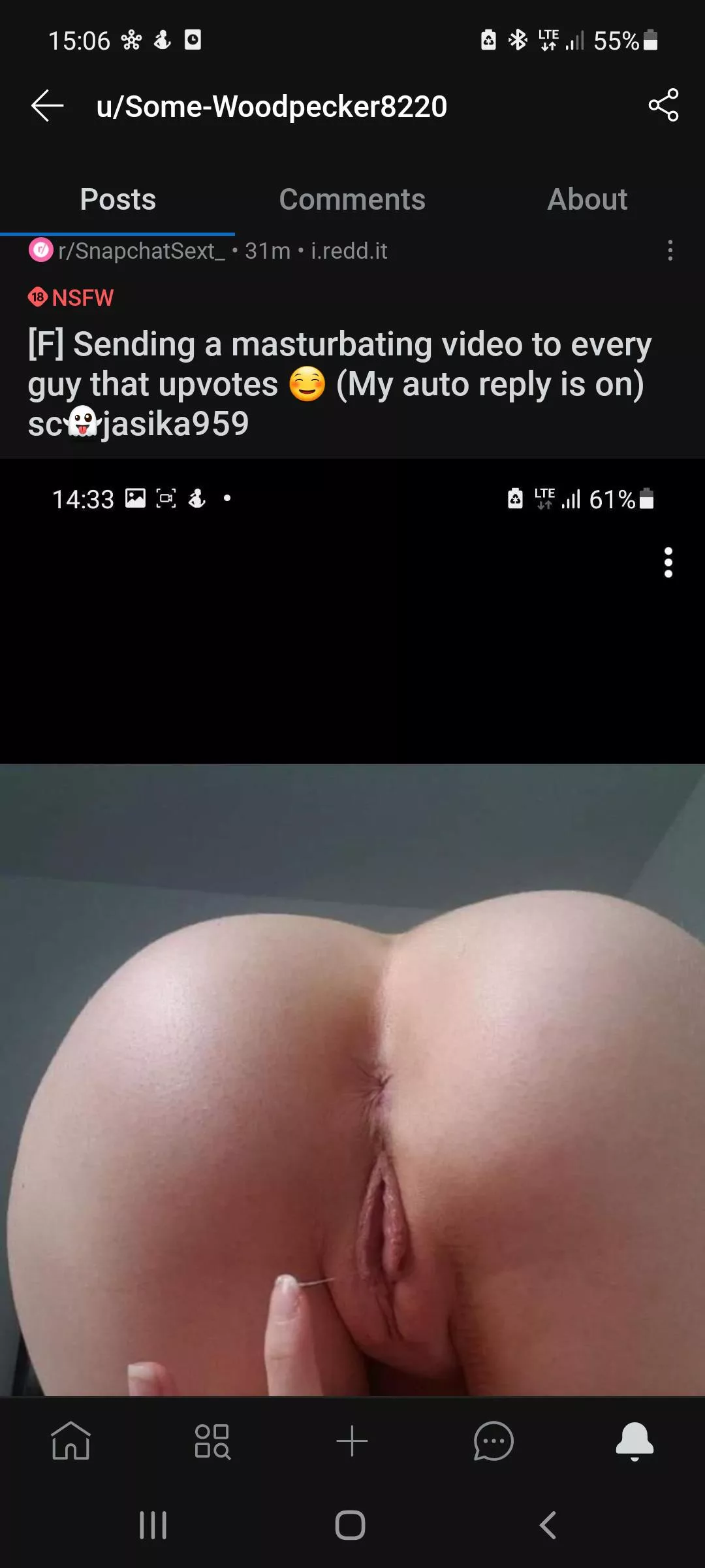 [F] Sending a masturbating video to every guy that upvotes ☺️ (My auto reply is on) sc👻jasika959