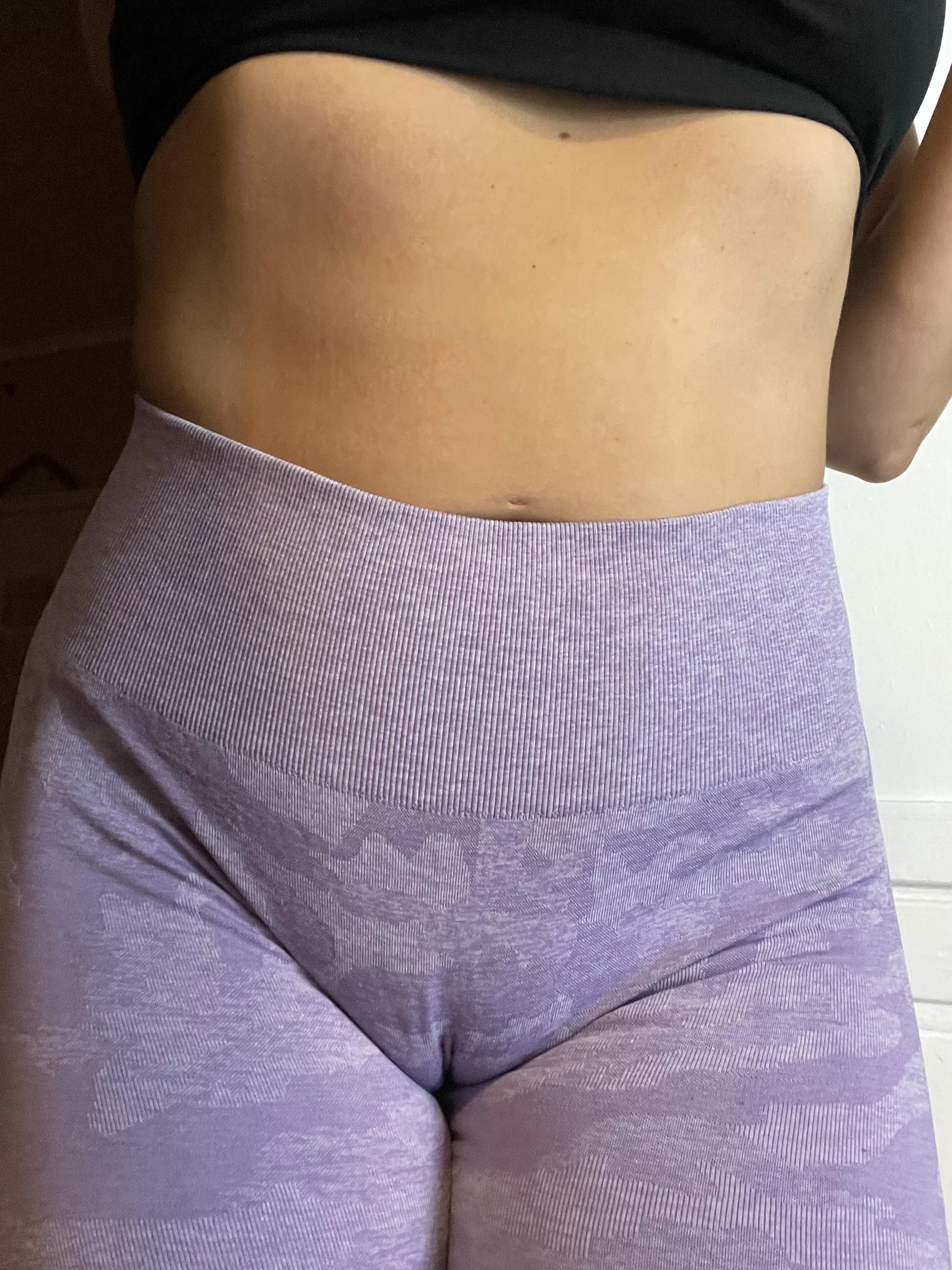 (F) she gets all excited to go to the gym. Pre gym morning toe