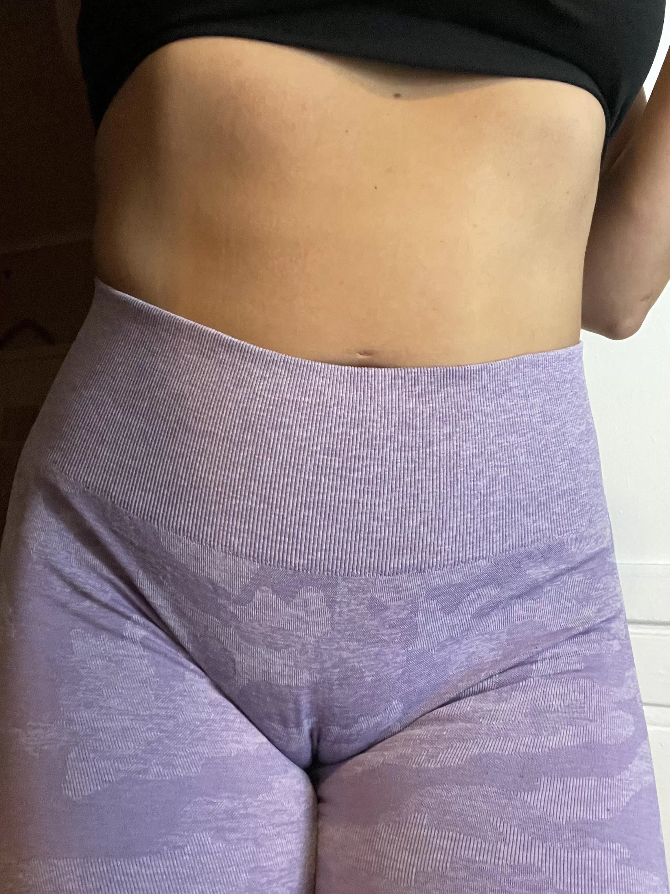 (F) she gets all excited to go to the gym. Pre gym morning toe