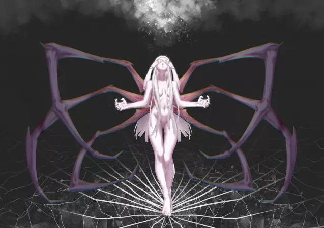 Falling shards of glass