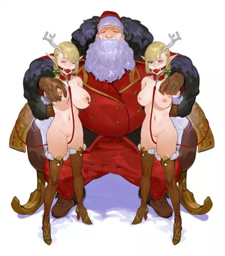 father christmas pet deers are hot