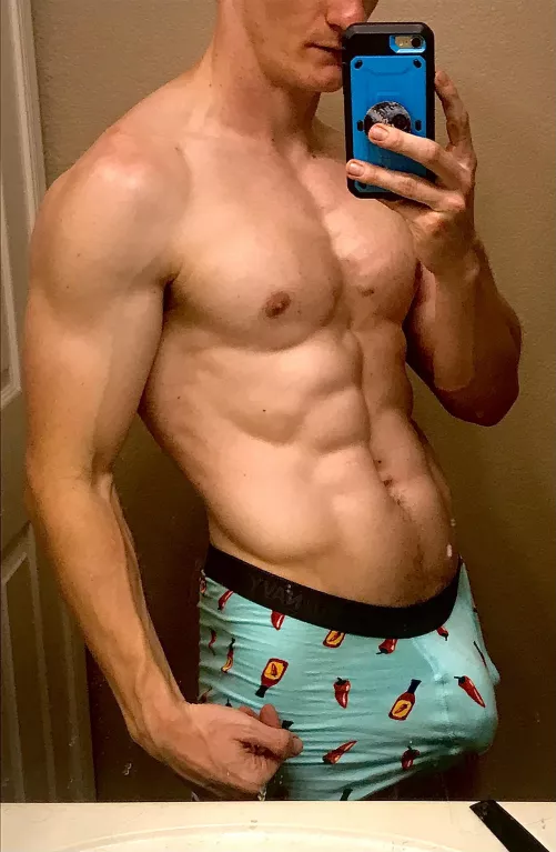 Feeling a little excited after my daily workout