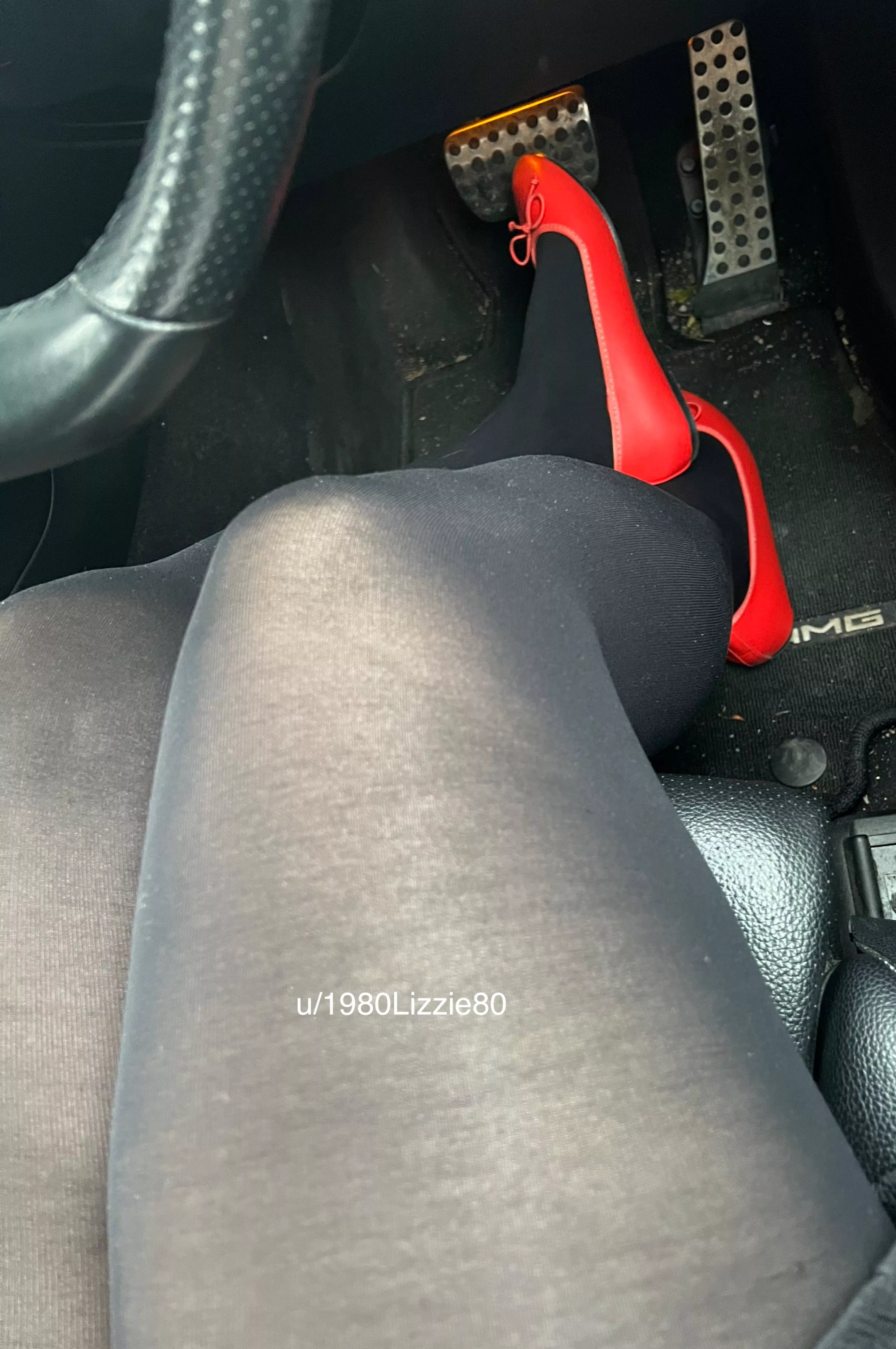 Feeling sexy in my tights, I had to pull over and take a photo