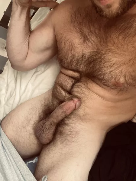 Feeling so damn horny today. Taking this pic made my thick cock pulse and nipples harden. Anyone wanna help me cum??š¦š