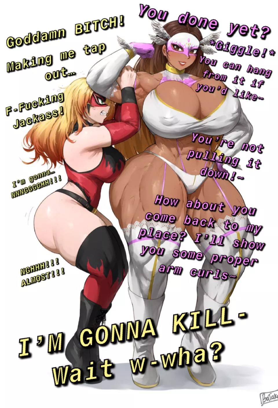 Fiery Competition!!! [Yuri] [Teasing] [Muscles] [Abs] [Huge Thighs] [Crush Like Sparrow’s Egg~]