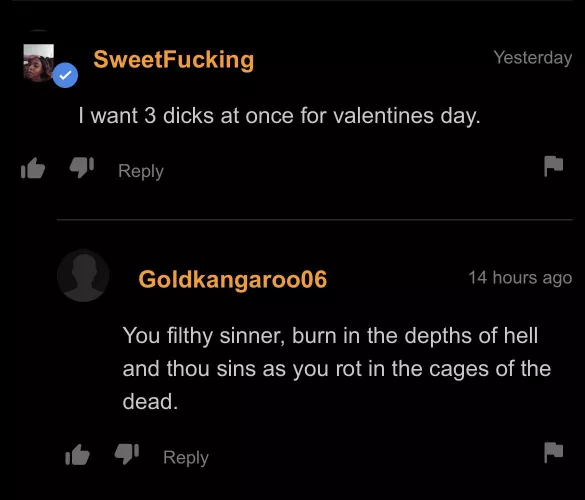Filthy sinner… 😤