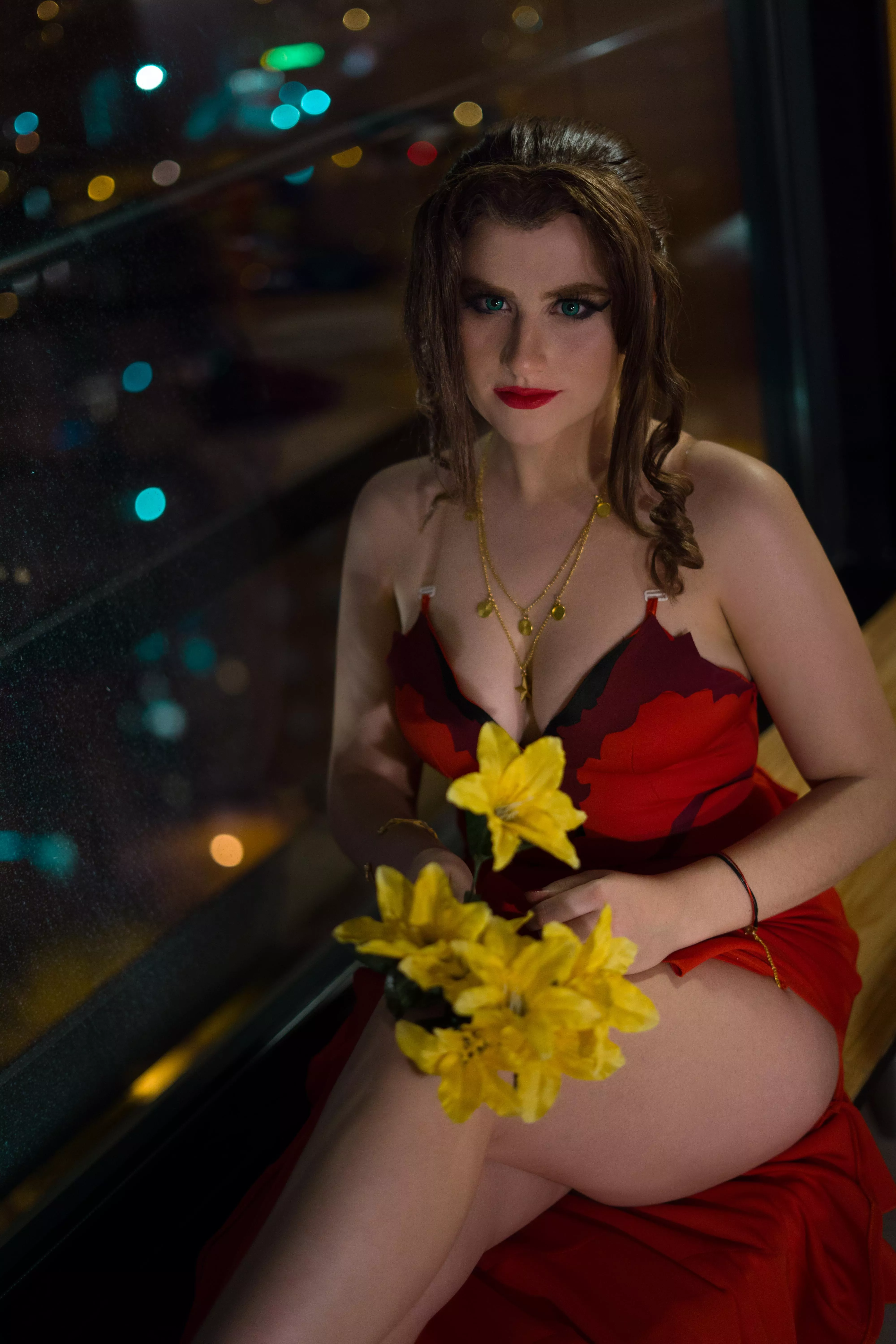 Final Fantasy VII Remake Orchestra Concert World Tour in Barcelona Aerith Cosplay by Ultimaspell