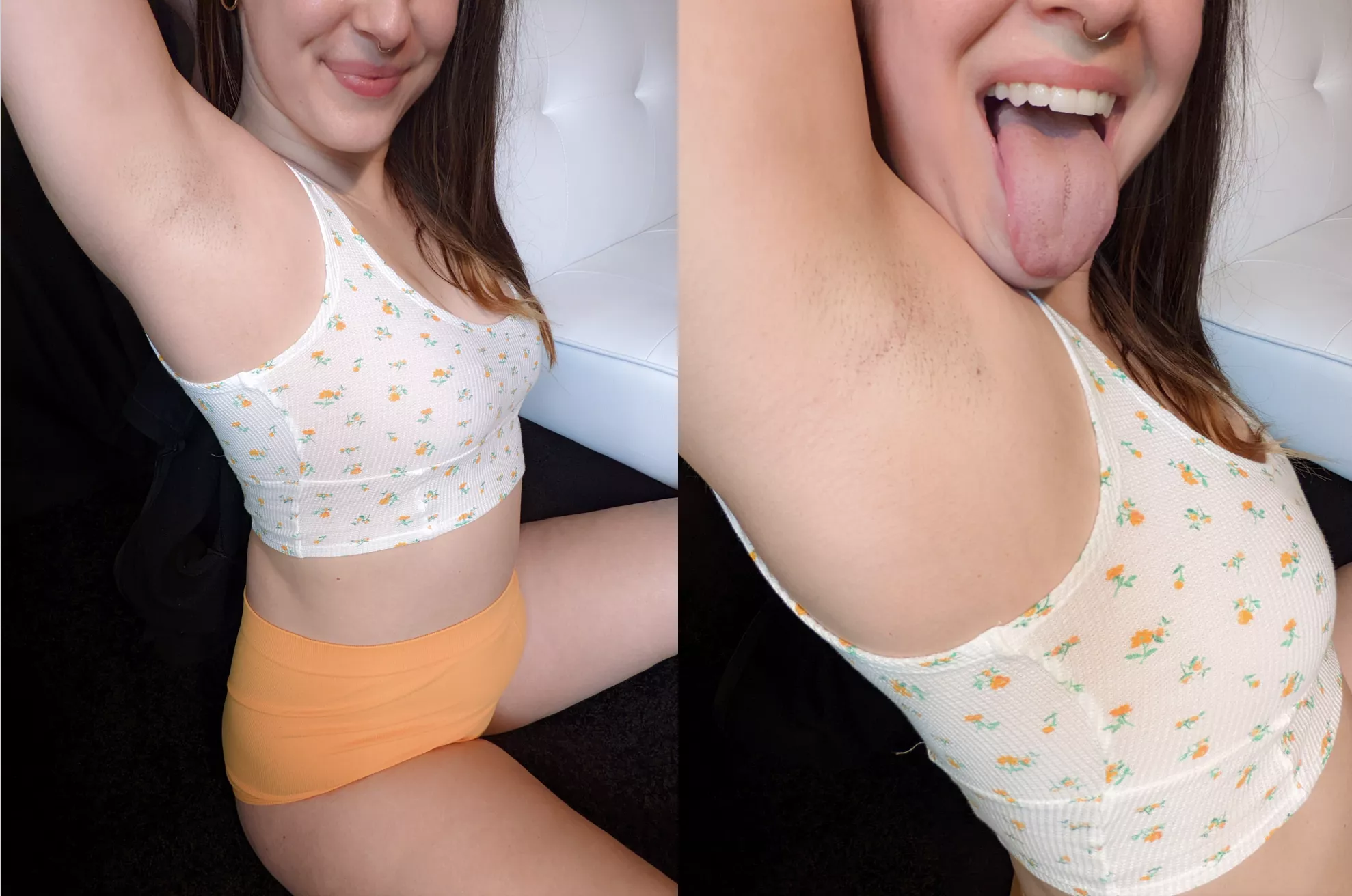 Finally shaved 😋ft. tongue + crop top + smilez ✨