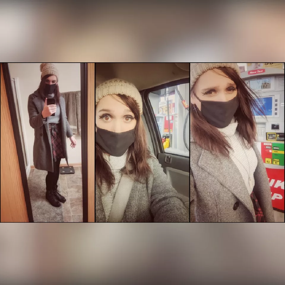 First time out in public as a girl 😬 Had a lot of fun getting gas 🥰 Would you hit on me?