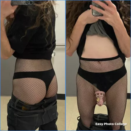 Fishnets and chastity is an amazing combo. Donβt you agree ?