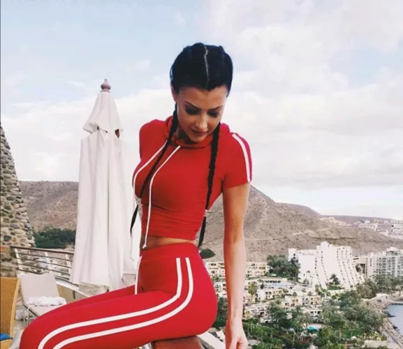 Fit girl in red