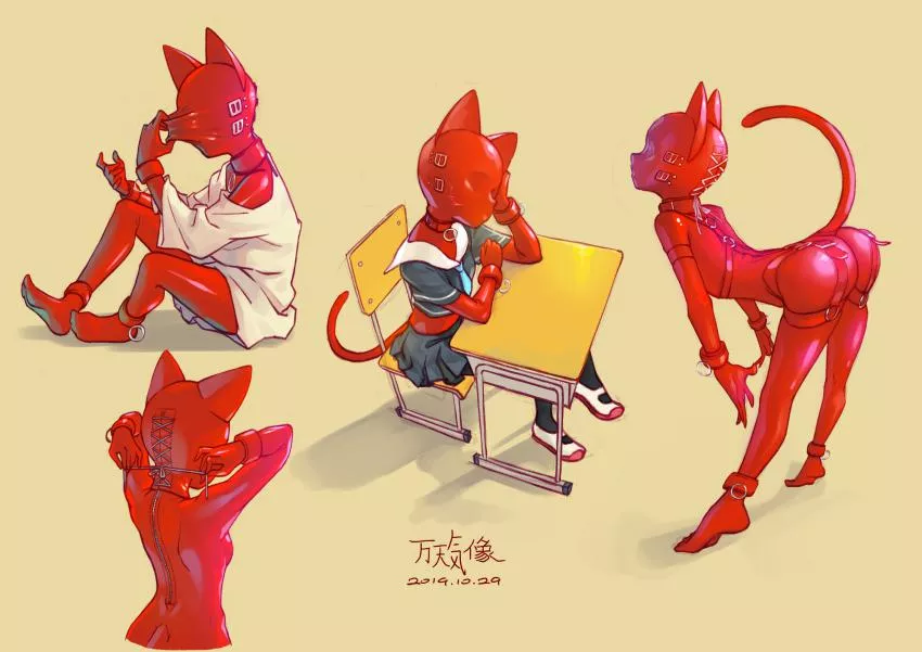 For days she tried to take her suit off, but to no luck. Finally thought this is not so bad For days she tried to take her suit off, but to no luck. Finally thought this is not so bad