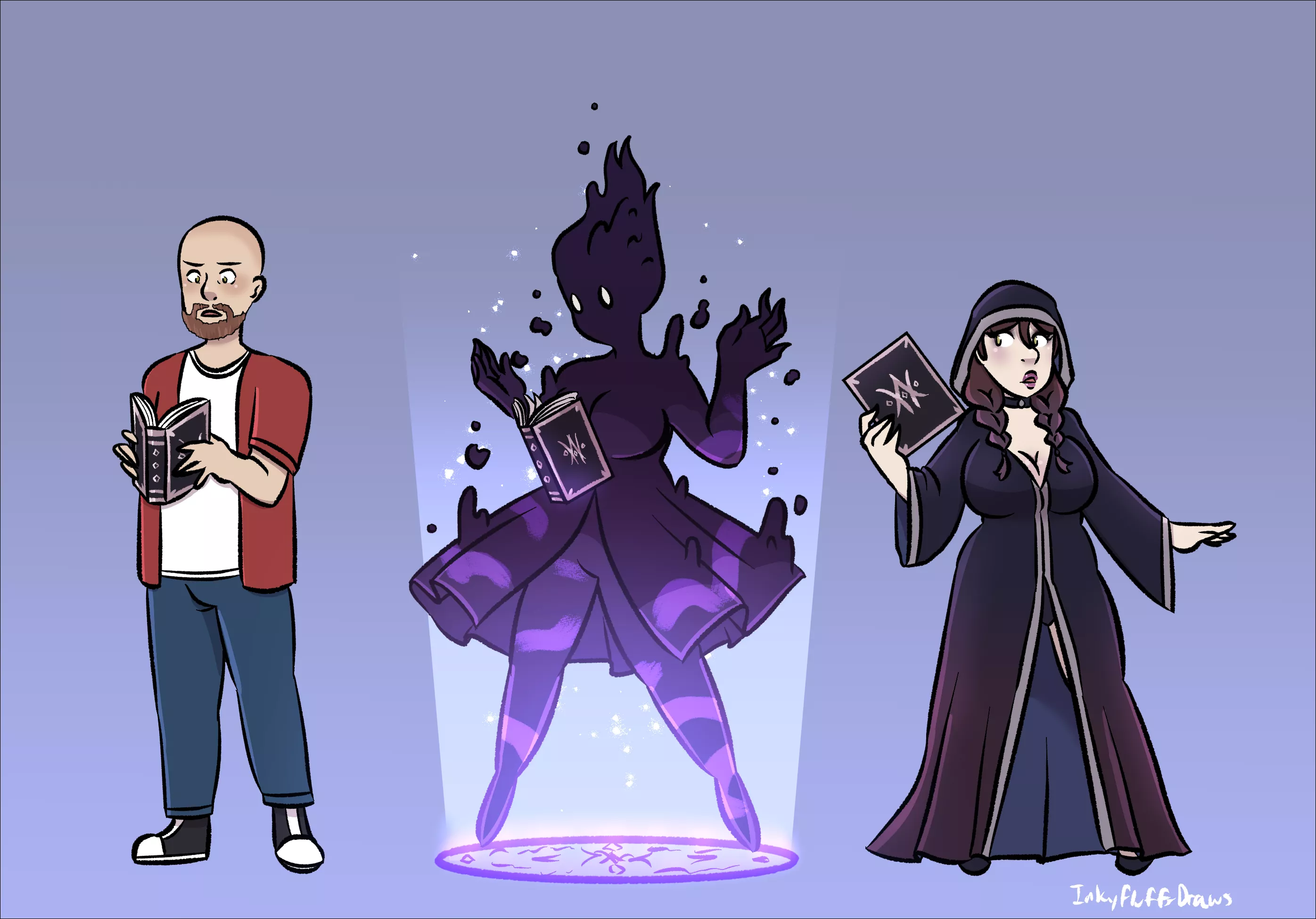 Forbidden Grimoire by Inkyfluffdraws (TGTF, Witchification)